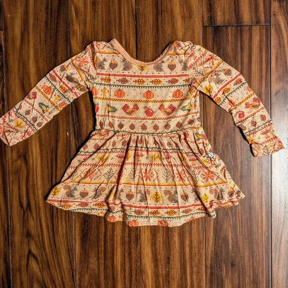 Little Sleepies Harvest Fair Isle Skater Twirl Dress, 6-12m, NWOT - Picture 1 of 4